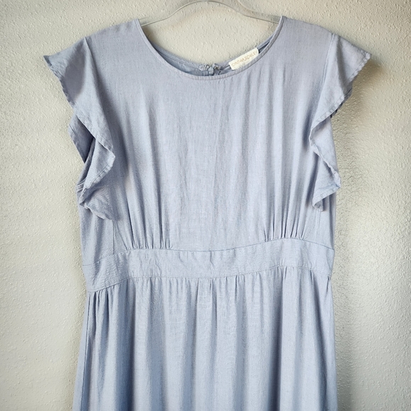 CYNTHIA ROWLEY Linen Viscose Blend Butterfly Sleeve Tiered Maxi Dress - Picture 2 of 12